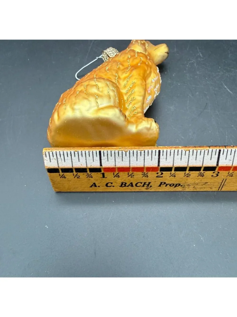 Old World Christmas Golden Retriever Dog Blown Glass Ornament Gold Glitter 4 In